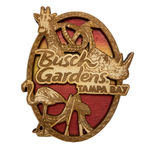 Busch Gardens Tampa Animal Collage Wooden Magnet