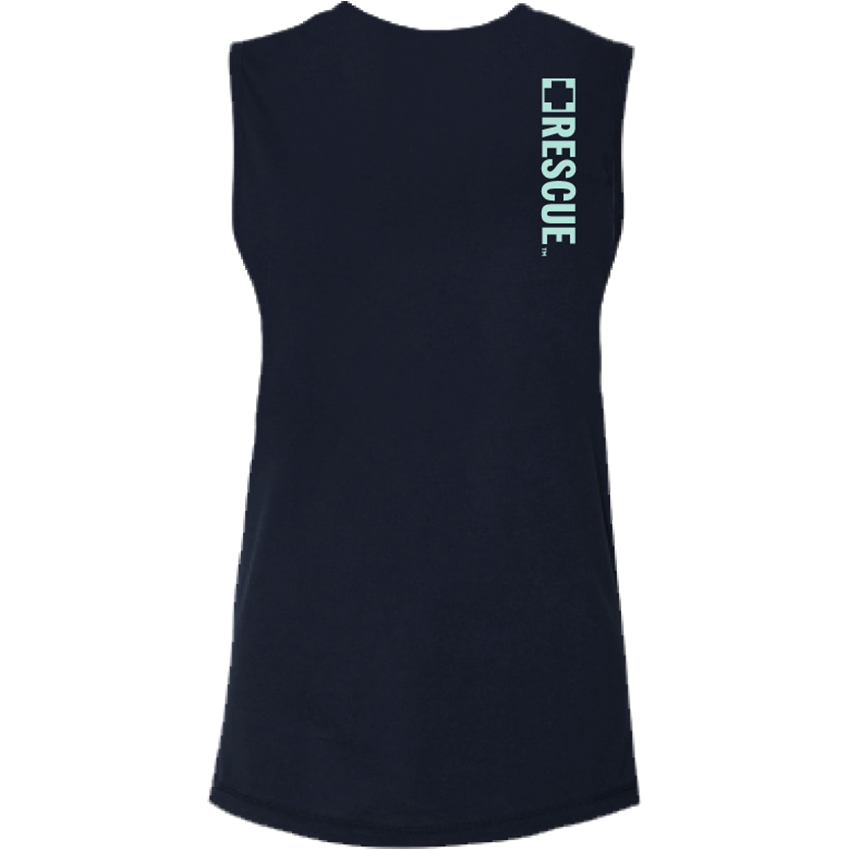 SeaWorld Rescue Navy Mint Junior Tank front